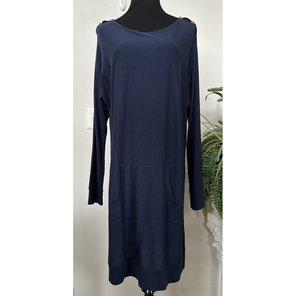 NWT Lilly Pulitzer Jupiter True Navy Wool Blend Sweater Tunic Dress Sz XL $148 - Picture 3 of 8